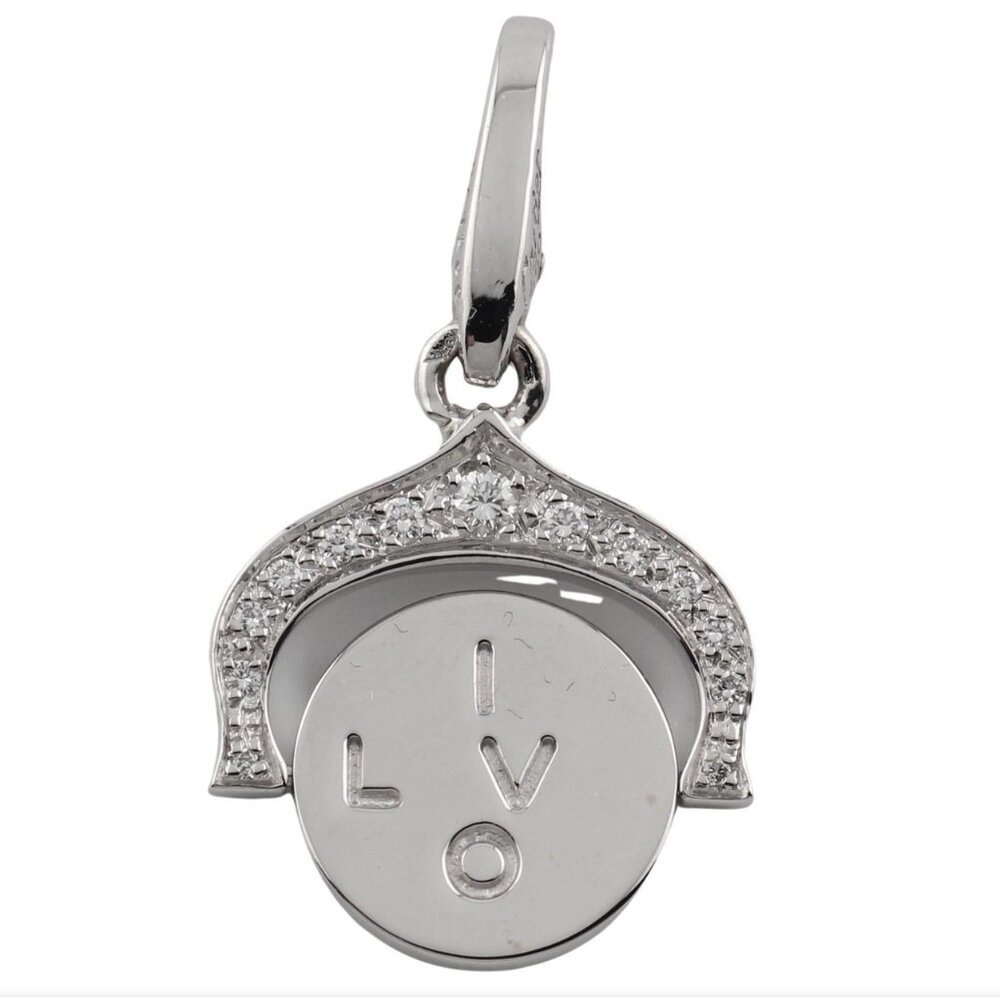 Cartier 18K White Gold & Diamonds "I Love You' Spinner Charm Pendant